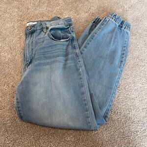 Kancan Women's Distressed‎ Light Wash Denin Jogger Size 9/28